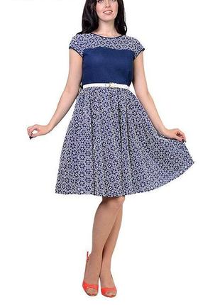 Женское хлопковое платье с вышивкой, р 50