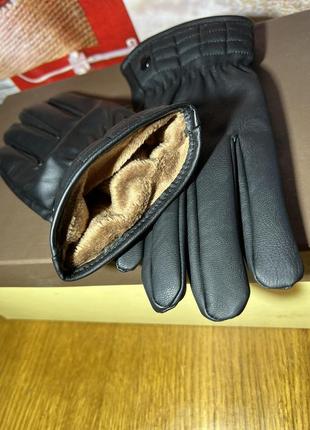 Жіночі теплі рукавички - еко-шкіра та утеплювач всередині2 фото