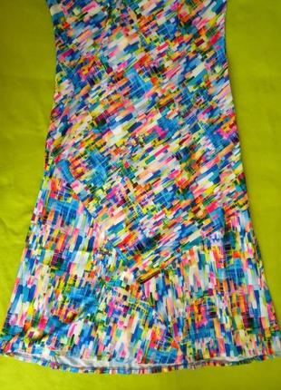 Сукня довга літня, абстрактний принт, 52-543 фото