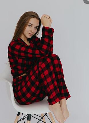 Трендова піжамка трендова клітинка трендова піжама піжамка на гудзиках піжама на гудзиках в клітинку в клітку новорічна піжама новорічна піжама