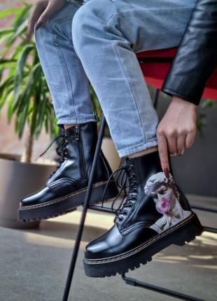 Зимові жіночі черевики dr. martens, женские зимние ботинки доктор мартинс5 фото