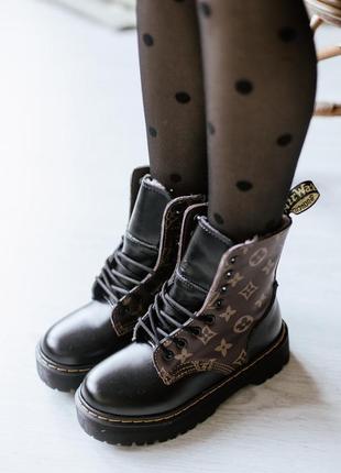 Зимові жіночі черевики dr. martens, женские зимние ботинки доктор мартинс