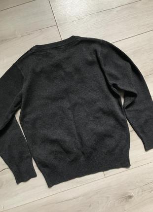 Свитер джемпер пуловер с v-образным вырезом серый m&s7 фото