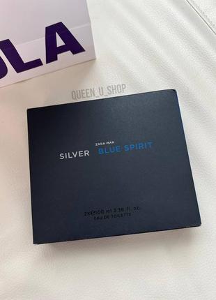 Набір класних чоловічих духів zara man silver+blue spirit 2х100мл! оригінал, іспанія!