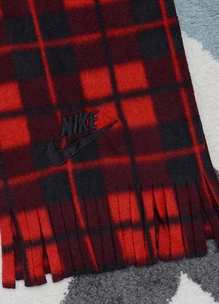 Nike vintage шарф флис флиска флисовий вінтажний червоний в клітинку5 фото