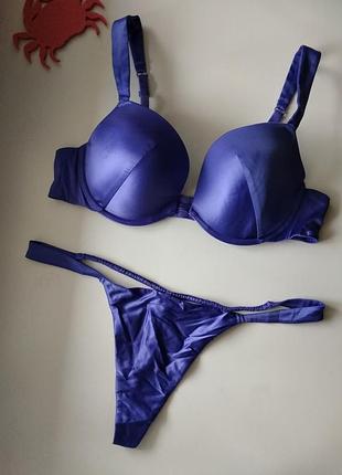 85-b/c атласный комплект, бюст и стринги la senza