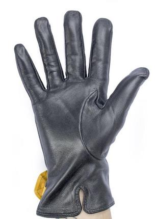 Женские кожаные перчатки с ярким бантиком3 фото