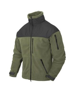 Тактична флісова кофта (толстовка) 4 кишені helikon-tex "classic" olive/green (bl-caf-fl-16) xs