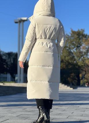 Довге зимове пальто,  жіночий пуховик бархат7 фото