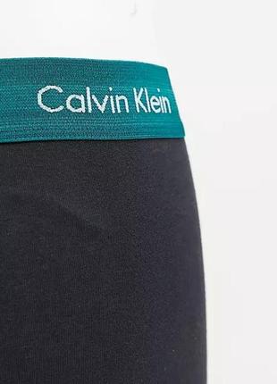 Котоновые черные трусики боксеры с цветной резинкой calvin klein3 фото