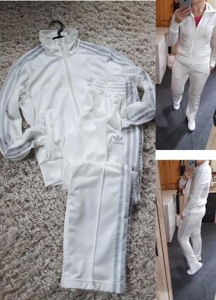 Шикарный белый спортивный костюм, adidas,  p. 381 фото