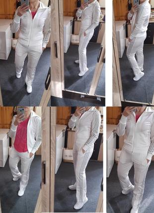 Шикарный белый спортивный костюм, adidas,  p. 382 фото