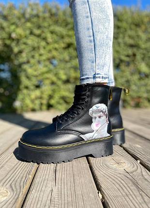 Зимові жіночі черевики dr. martens, женские зимние ботинки доктор мартинс