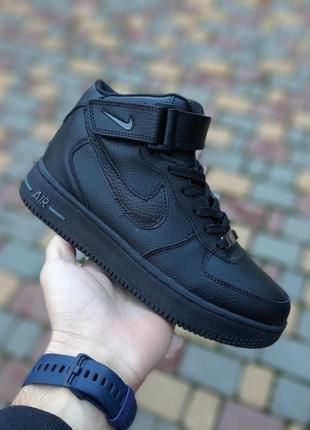 Кроссовки женские nike air force 1 ' 82 высокие черные / кросівки жіночі найк аир форс чорні кроссы1 фото