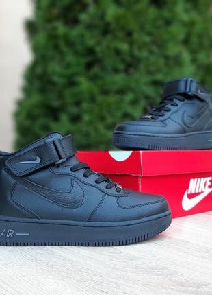 Кроссовки женские nike air force 1 ' 82 высокие черные / кросівки жіночі найк аир форс чорні кроссы9 фото