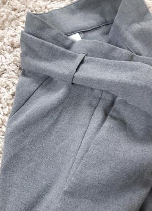 Актуальные теплые широкие штаны кюлоты с поясом ,h&m,  p. 106 фото