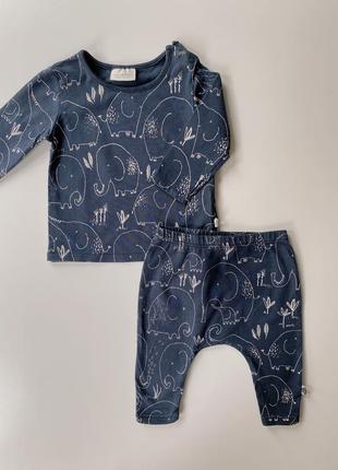 Дитячий костюм на малюка (унісекс - на хлопчика і дівчинку) від next 1-3 міс штани і кофтинка