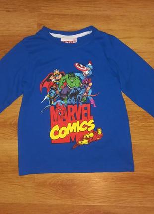 Лонгслив футболка с длинным рукавом marvel primark 5 - 6 лет 110 - 116 см