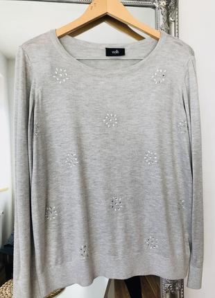 Базовий светр з блискітками, розмір батал2 фото