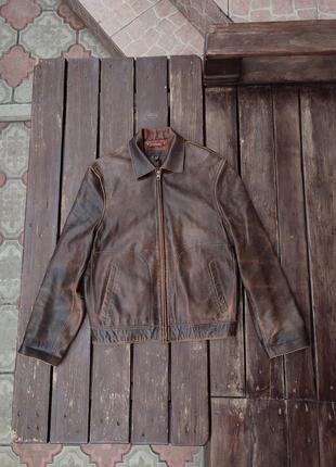 Стильная кожаная куртка maddox бомбер в стиле crazy horse кожа наппа с потертостями и разводами байкерская рокерская3 фото