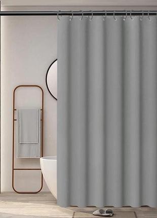 Шторка для ванної кімнати водонепроникна bathlux 180 x 180 см люкс якість, сіра топ1 фото