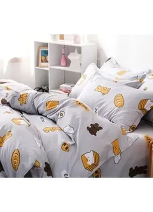 Berni home комплект постельного белья с изображением сладостей серый pleasure2 фото