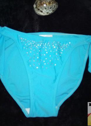 👙яскраво блакитні у стразах купальні трусики 12.розпродаж.