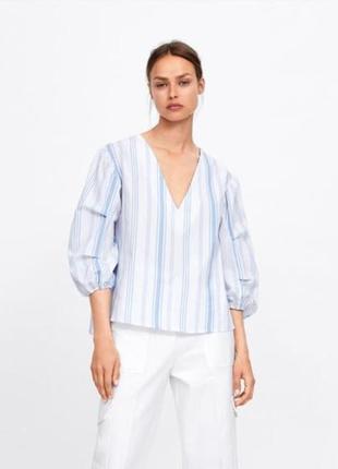 Блуза с объемными рукавами "zara"