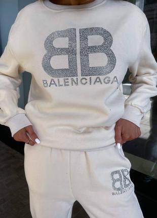 Женский брендовый спортивный костюм тройка с жилеткой белый4 фото