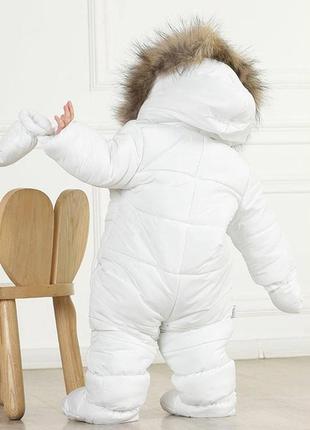 Комбінезон зимовий білого кольору для хлопчика (74 см). kids fantasy 2125000791487
