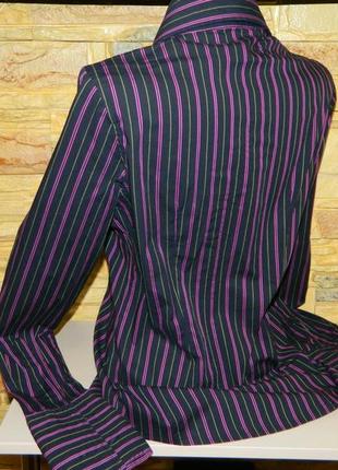 Рубашка женская черная в полоску розовую и зеленую hawes & curtis р. 44-463 фото