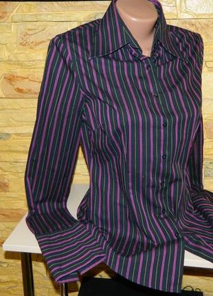 Рубашка женская черная в полоску розовую и зеленую hawes & curtis р. 44-462 фото