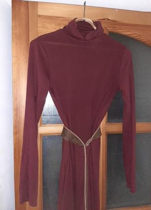 Водолазка  длинная с разрезами платье-туника4 фото