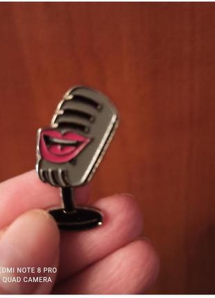 Пин на одежду брошь микрофон