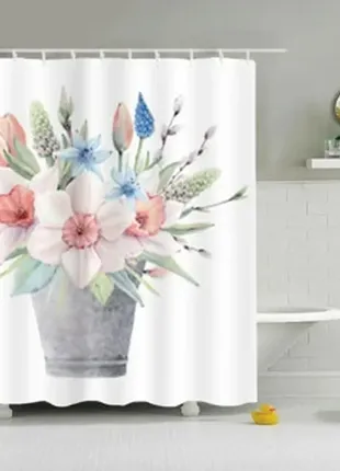 Berni home штора для ванной букет цветов 180 х 180 см1 фото