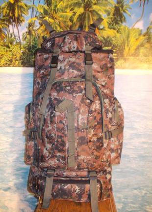 Рюкзак туристический камуфляжный  х012 70 литров пиксель2 фото