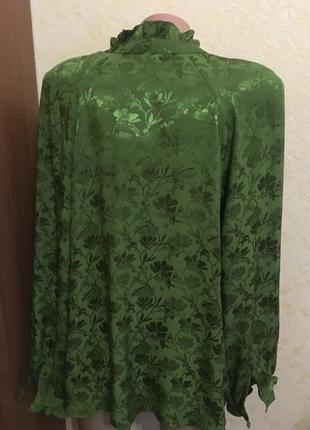 Шикарная натуральная блуза(вискоза) с рюшами-18 размер7 фото