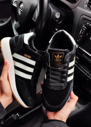 Зимові кросівки bordado adidas iniki (хутро)🔥