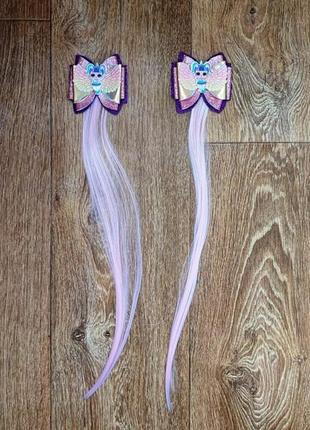 Заколки с цветными прядями