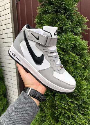 Кросівки nike air force сірі з білим