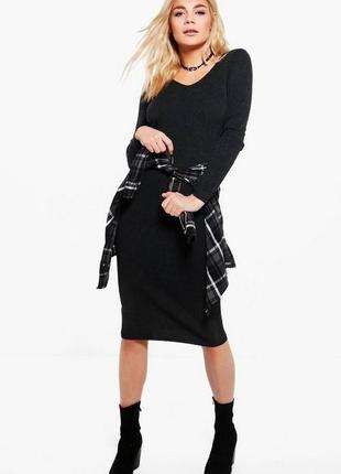 Asos тепле плаття довжини міді кольору графіті sweewe paris m/l