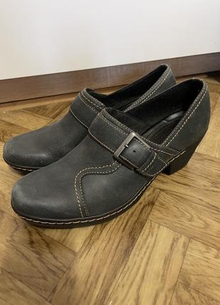 Напівчеревики / туфлі clarks синьо-графітового кольору1 фото