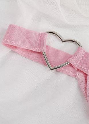 Сексуальный эротический комплект белья с сердечками розового цвета3 фото