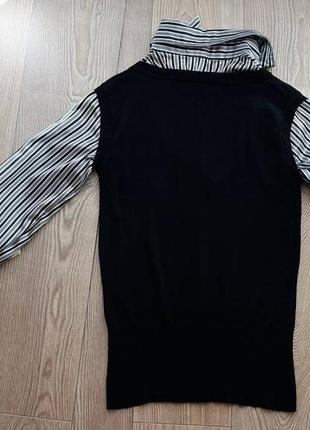 Жіноча блуза кофта джемпер з рубашкою6 фото