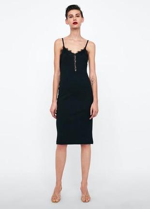 Сукня zara  чорного кольору з мереживом