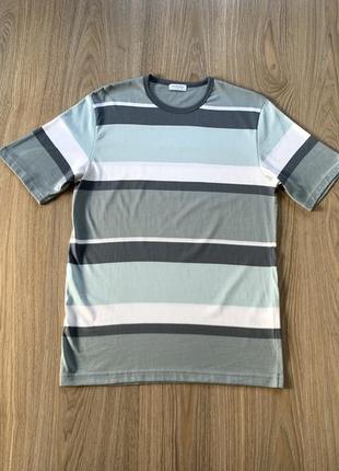 Мужская английская хлопковая футболка в полоску sunspel england