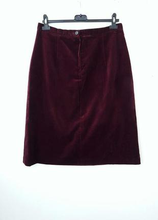 Классическая трендовая велюровая юбка бархатная юбка миди цвета марсала большой размер 3xl3 фото