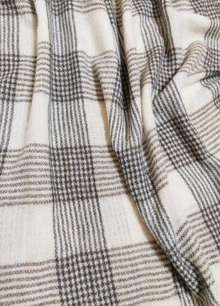 Кашемировый палантин шарф пашмина ручной работы в полоску клетка непал /5769/5 фото