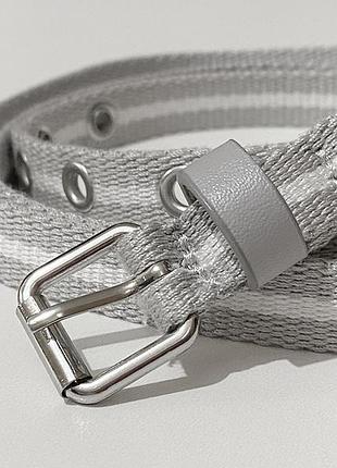 182 x 1,5 см тканевый узкий ремешок с металлической пряжкой св-серый белый