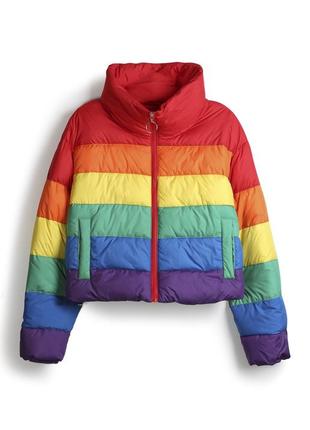 Коротка куртка primark/кольорова куртка демисезон/різнокольорова. дута курточка.2 фото